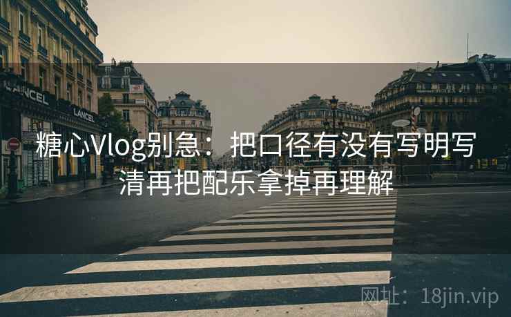糖心Vlog别急:把口径有没有写明写清再把配乐拿掉再理解 第2张 糖心Vlog别急:把口径有没有写明写清再把配乐拿掉再理解 第2张