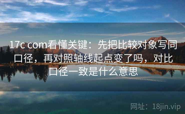 17c com看懂关键：先把比较对象写同口径，再对照轴线起点变了吗，对比口径一致是什么意思